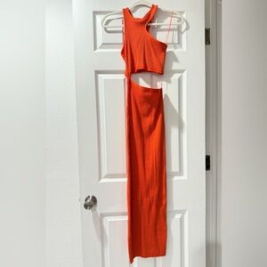 Zara One Shoulder Orange Dress